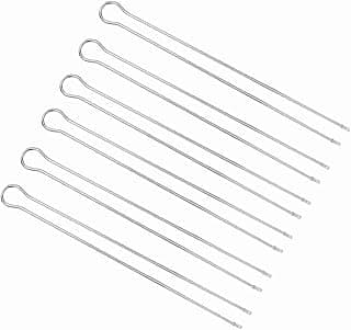 Espetos de churrasco de metal Acouto, conjunto de 6, prata, para piquenique e acampamento