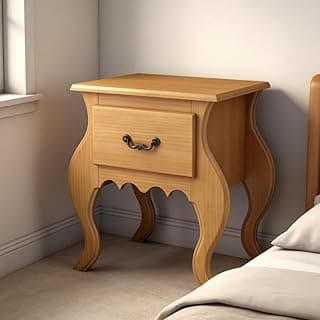 Mesa de Cabeceira Para Quarto 1 Gaveta Madeira Maciça Provençal Gregory B07 Mel - Lyam Decor