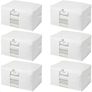 Kit 6 sacos organizadores brancos com compartimentos transparentes