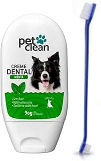Pasta de dente para cães Pet Clean sabor menta com escova