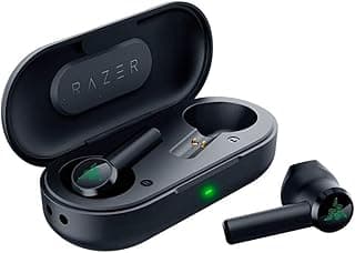 Fones de ouvido Razer Hammerhead True Wireless Bluetooth, fones desligados e carregamento, fundo branco