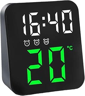 Relógio digital BLACKULTRA LED multifuncional com exibição de hora, alarme e temperatura