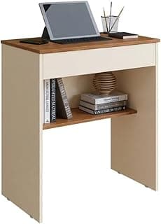 Escrivaninha Para Estudos Home Office Notebook Compacta Computador Com 1 Gaveta e Prateleira Quarto(Off White)