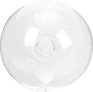 Luminária de vidro transparente esférico para lâmpada, diâmetro 15 cm, frontal