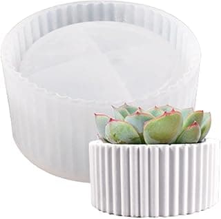 Molde de silicone para cimento de concreto com vaso de suculenta