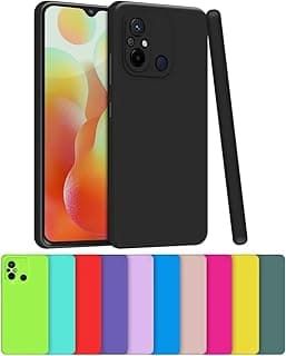 Capa de silicone aveludada para Xiaomi Redmi 12C rosa iorgurte com proteção de câmera