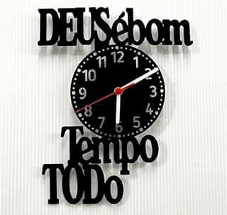 Relógio Decorativo em MDF, Deus é Bom o Tempo Todo, Decoração para Parede