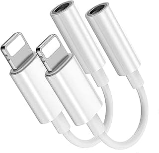 [Certificação Apple MFi] Adaptador Lightning para conector de fone de ouvido de 3,5 mm, pacote com 2 conectores de áudio para fone de ouvido auxiliares, cabo dongle compatível com iPhone 13/12/11 Pro
