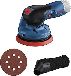 Lixadeira roto orbital Bosch GEX 12V-125 Brushless azul e preto, com acessórios