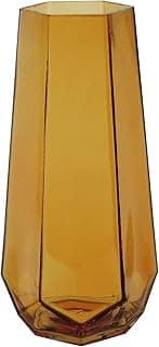 VASO DECORATIVO GEOMÉTRICO HOME&CO VIDRO 25X8X8CM ÂMBAR