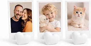 Kit de porta-retratos em forma de coração branco para fotos Polaroid