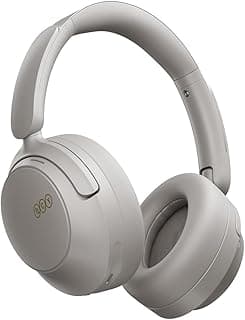 Fones de ouvido Bluetooth QCY H3S com cancelamento de ruído ativo, cinza, frontal