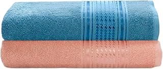 Kit de 2 toalhas de banho casal azul e rosa Camesa