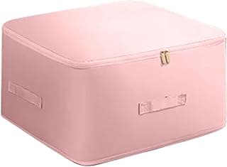 Saco de armazenamento rosa para roupas de cama com zíperes dourados