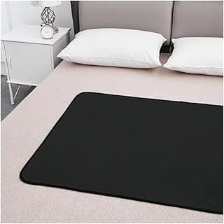 Protetor de colchão lavável geriátrico preto 100x70cm sobre colchão branco