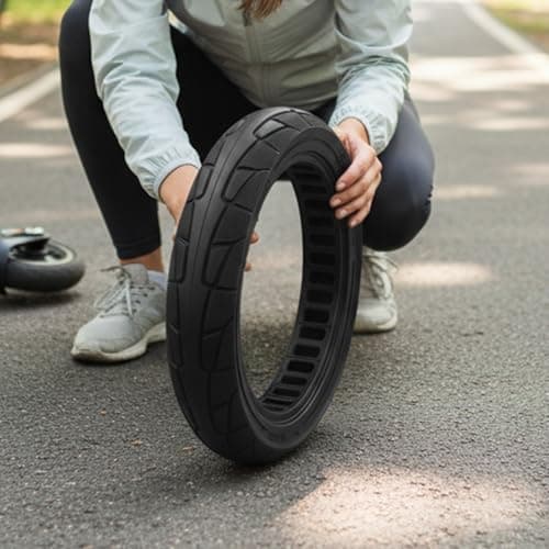 Pneu sólido de 35 cm 14 x 2,50 (2,50-10) não pneumático - pneu de substituição para bicicletas elétricas — borracha, antiperfuração, sem inflação, E-para pneu de bicicleta