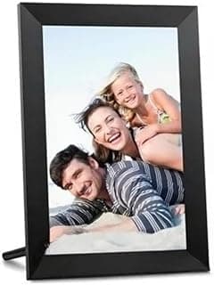 Porta Retrato Digital Preto 7 Polegadas com Foto de Família na Praia