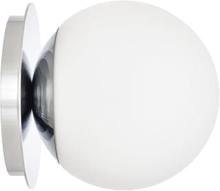 Arandela de parede cromada com globo de luz branco
