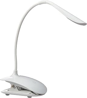Abajur Led Touch Luminária De Mesa Clip Dimerizável Compacta, LUMINATTI BY DANURI, Branco