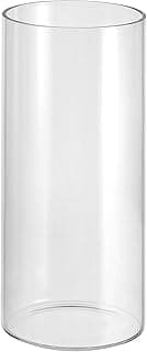 Generic Vaso cilíndrico de vidro transparente, 15 cm de altura e 6,6 cm de diâmetro, vaso de flores de mesa moderno, suporte de vela flutuante, transparente, vidro borossilicato, 400 ml, 15 x 6,5 cm
