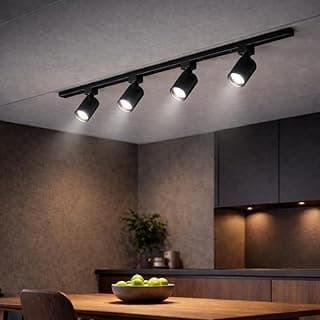 Kit Luminaria Trilho Eletrificado 1 Metro Com 4 Spots Led 7w Preto 4000k Branco Neutro Direcionável Iluminação Moderna Bivolt - Bela Home