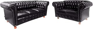 Um Sofá 3 lugares Chesterfield Capitonê Luíz Xv 2,30 + Uma Namoradeira - Corano Preto