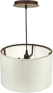 Cúpula Pendente Artesanal 18x24 cm Tecido Clara para Decoração de Ambiente Casa com Estrutura MDF