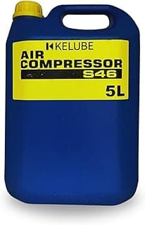 Óleo para compressor S46 5L, recipiente azul com rótulo amarelo