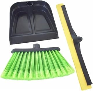 Kit Vassoura Rodo Pá 3 em 1 Completo com Cabo Utensílio de Limpeza Doméstica para Pisos Internos e Externos Sem Refil Incluso (Refil Top)