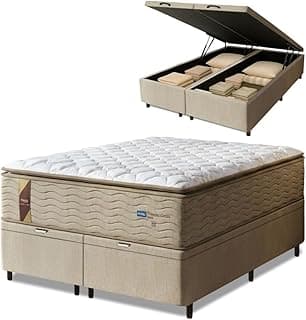 Cama box baú com colchão queen size e armazenamento