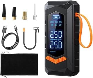 Bomba de Ar Portátil FINYQBET com Compressor Digital, Bateria 20000mAh, Power Bank e Lanterna LED