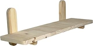 Prateleira Minimalista em Madeira Pinus com Suporte de Pinos Decoração Moderna para Sala de Estar e Casa Cor:Pinus Natur
