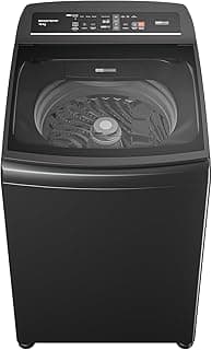 Máquina de lavar roupa Brastemp 16Kg cinza com porta aberta