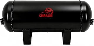 Tanque de ar comprimido preto com marca CNRAQR em destaque