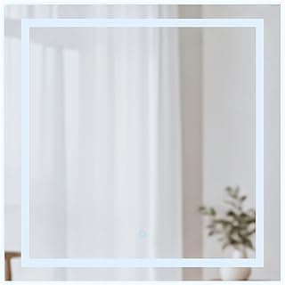 Espelho quadrado emoldurado com LED touch luxo 70x70cm, Alira Home