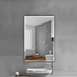 Espelho retangular decorativo 60x40 para banheiro, quarto, sala ou hall