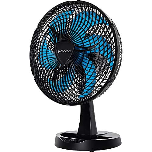Ventilador de mesa Cadence New Windy, 220V, preto e azul, com design moderno e elegante