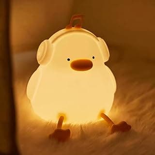 Luminária de Mesa Infantil Pato, Luz Noturna LED Suave e Quente, Bateria 1200mAh, Decorativa