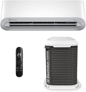 Ar-condicionado split inverter Electrolux Color Adapt com Wi-Fi, unidade externa branca, controle remoto preto e unidade interna preta