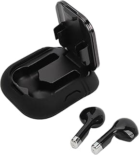 Fones de ouvido intra-auriculares pretos com estojo de carregamento