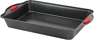 Assadeira Retangular Grande Antiaderente em Aço Carbono com Alças de Silicone Forma para Bolo Doces e Assados 40x25cm