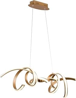 Pendente Fluire Bella Iluminação Fluire Dourado 100 Cm X 25 Cm X 30 Cm