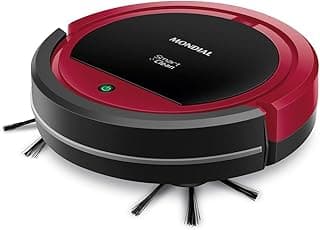 Robô aspirador Mondial Fast Smart Clean preto e vermelho, 30W, bivolt, RB-07, em fundo branco