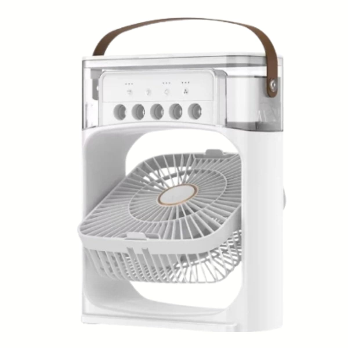 Climatizador Pessoal Portátil 3 em 1 Genérico USB Silencioso com Umidificador e Luz LED Branco com Detalhes em Cinza 1 Unidade