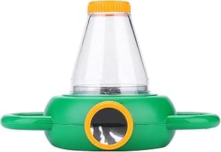Escada multifuncional de alumínio com 20 degraus, verde e amarelo, visualização transparente