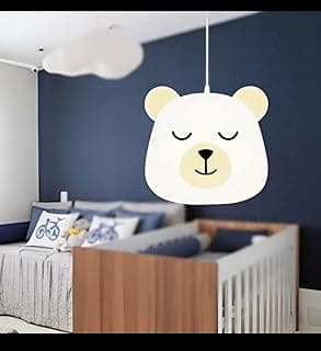 Luminária pendente urso LED design infantil escandinavo quarto bebê