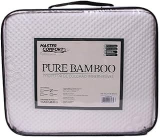 Protetor de colchão Master Comfort Pure Bamboo Queen branco em embalagem impermeável