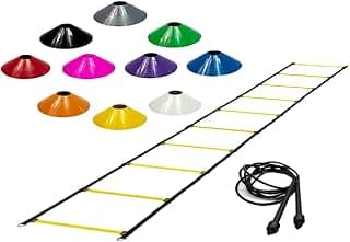 Kit Treinamento Funcional - Escada + 10 Pratos E Corda Pular