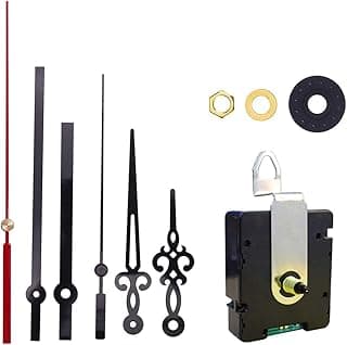 Kit de reparo para relógio de parede DIY com ponteiros e mecanismo preto e dourado