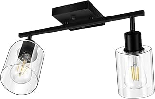 Luminária de trilho de teto moderna com cúpula de vidro e base preta